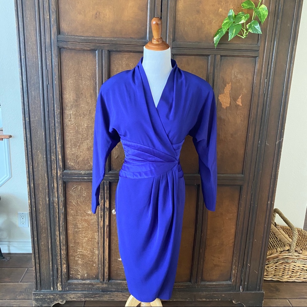 Vintage Saks Fifth Avenue purple cocktail dress 6